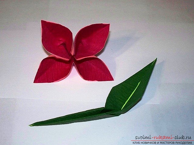 Простой цветок оригами. Фото №20
